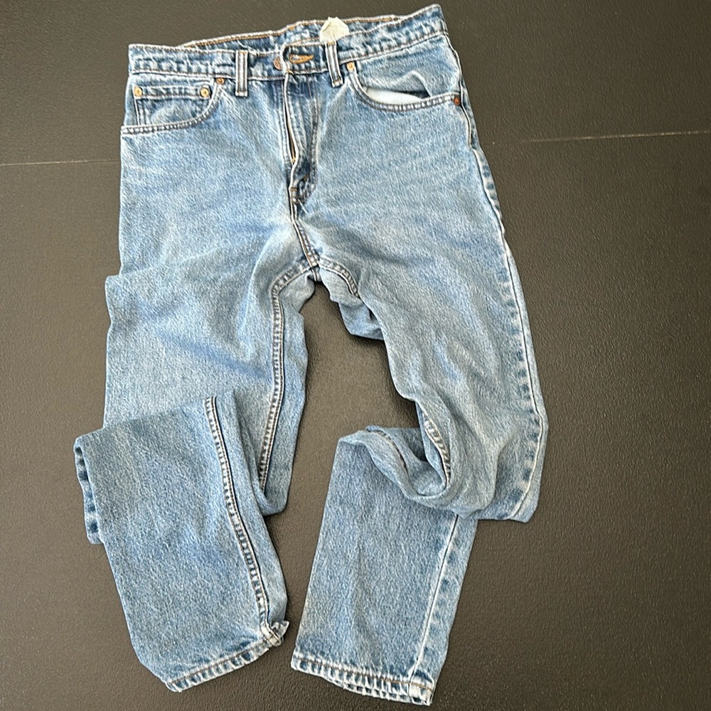 Levi’s - blue, zipper-fly 512 jeans, 33/34 from 1990s.